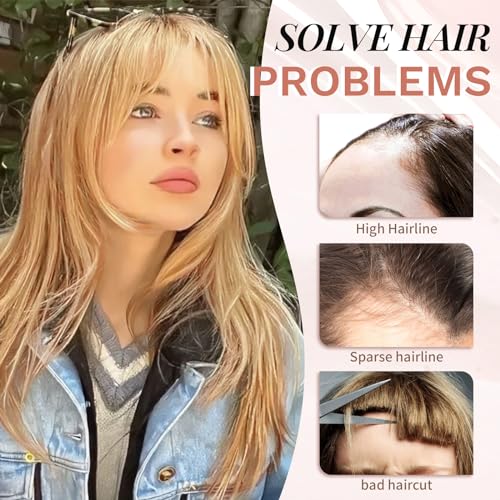 Clip-In Human Hair Bangs with 3 Non-Slip Clips