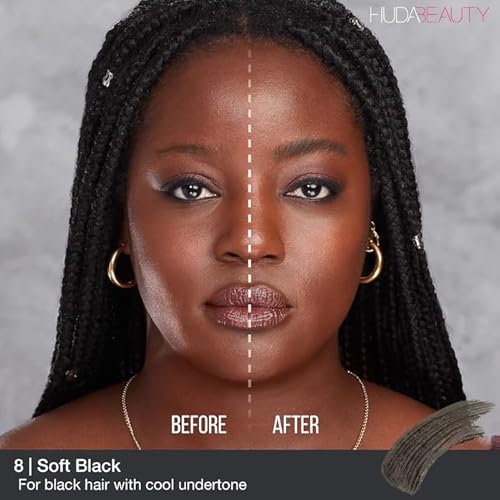 HUDA BEAUTY #BombBrows Full ¡®n Fluffy Volumizing Fiber Gel Soft Black