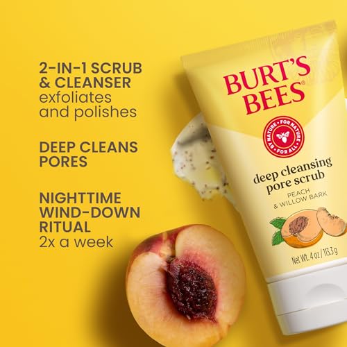 Burt's Bees Deep Cleansing Pore Scrub Peach Willow Bark 4oz