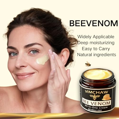 Bee Venom Skin Revitalizing Cream for Face & Body, Advanced Firming & Smoothing Formula, Natural Bee Venom Moisturizer for Fine Lines and Youthful Glow, 60g(4-Pcs)