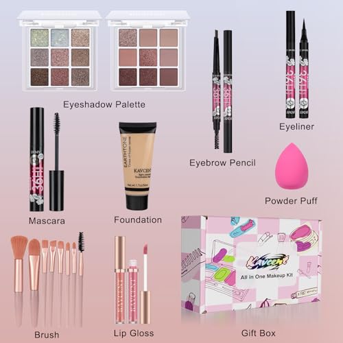 Teen Makeup Kit with Eyeshadow, Foundation & Brushes