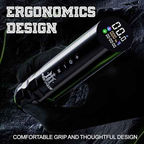 Tattoo Machine Kit OLED tilted screen Direct drive motor 1500mAh battery Fast charge and memory function 20tattoo needles 7colors ink, blue soap transfer gel of complete kit for tattoo artists