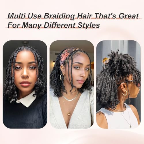 Afro Kinkys Bulk Human Hair Pre Stretched Braiding Hair Bulk Human Braiding Hair For Braids,Dreadlocks, Loc Repair,Soft Yaki Texture(14Inch, 50g/Pack)