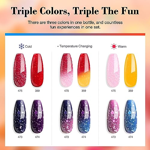 AZUREBEAUTY 12-Piece Temperature Color Changing Dip Powder Nail Starter Kit