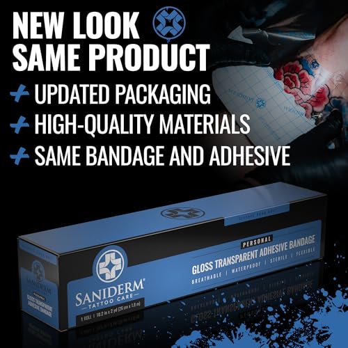 Saniderm Tattoo Aftercare Bandage - 10.2 x 2 yd Medical Grade