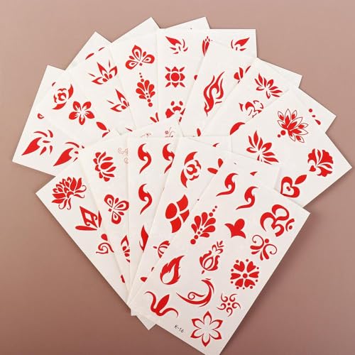 Pokinge 34 Sheets Temporary Tattoo Stickers - Flower & Butterfly