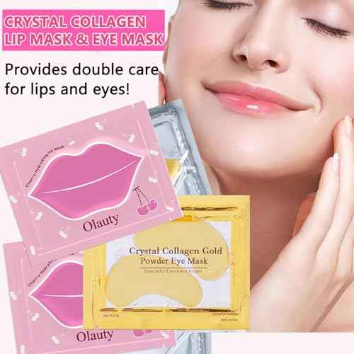 30 Pairs Lip Mask & Eye Mask,24K Gold Gel Under Eye Patches for Puffy Eyes & Dark Circles,Nourishes Lip Eye Skin,Reduce Fine Lines,Bachelorette Party Favors,Skincare,Christmas Stocking Stuffers