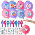 Mermaid Party Favors Set - 24 Punch Balloons & 48 Tattoos