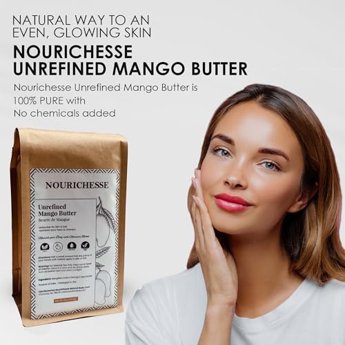 Unrefined Mango Butter - 1LB (16oz) Block, 100% Pure Raw Mango Butter