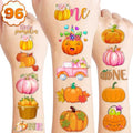 Fall Temporary Tattoos for Kids - 100 Pack Pumpkins