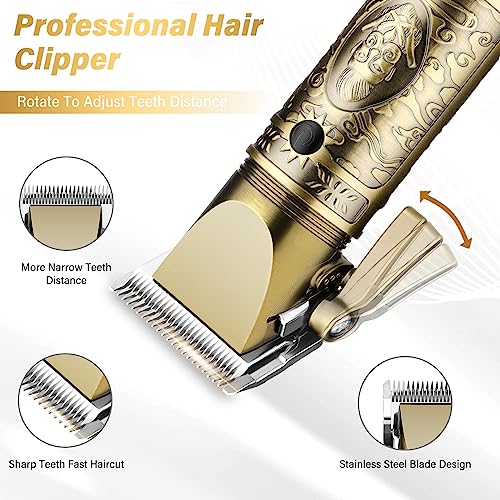 GSKY Hair Clippers for Men Professional,Beard Trimmer Kits & Sets, Cordless Mens Hair Trimmer, Electric Shavers, Haircutting Machine with LED Display, for Barber,for Gifts