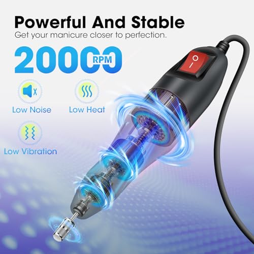 Electric Nail Drill Kit - Low Noise, 20,000 RPM, 156pcs Accessories
