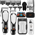 Hair Clippers for Men 4 Pcs White LED Display Cordless Clippers Set Professional Electric Beard Trimmer for Men Foil Shaver Nose and Ear Hair Trimmer with Storage Bag, Men's Gifts