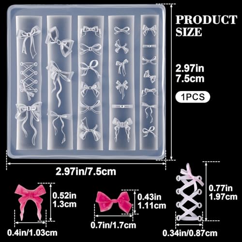 Bowknot Silicone Nail Molds for DIY Nail Art - 1 Pc