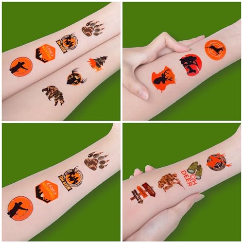 96 PCS Hunting Themed Temporary Tattoos for Kids