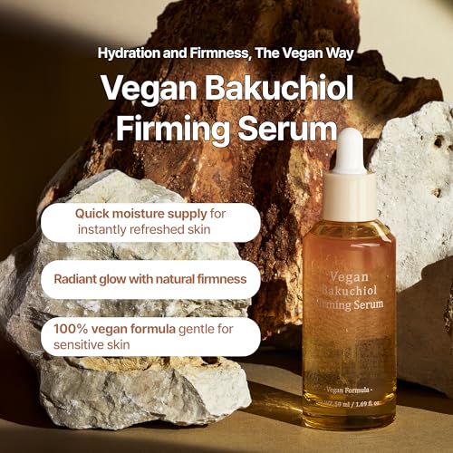 Vegan Bakuchiol Firming Serum, Dual-Layer Hydrating Bakuchiol, Sweet Almond Oil & Panthenol, Radiance & Sensitive Skin Care, 1.7 fl.oz