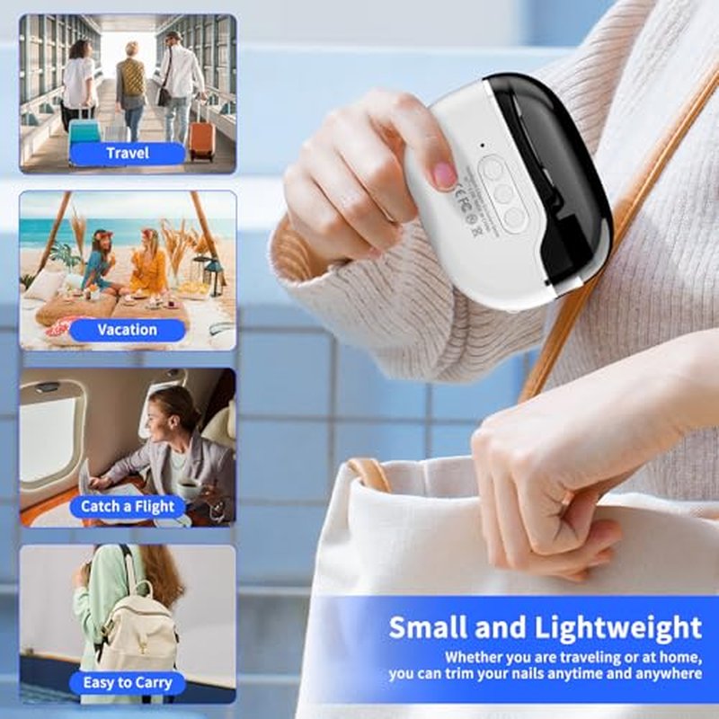 10 Pack Electric Nail Clipper 3-in-1, 2026 Upgraded Painless Automatic Nail Trimmer for Thick Fingernails &Toenails, 3-Speed with LED, Polishing & Storage,Type-C Rechargeable,Safe for Seniors (White)