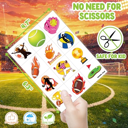 72 PCS Sports Party Favors with LED Finger Lights & Tattoos