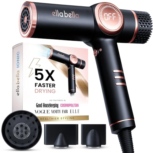 Ella Bella Ionic Hair Dryer with Diffuser & Nozzles