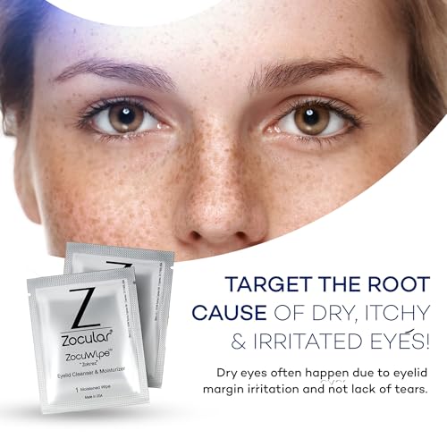 Zocular Zocuwipe Eyelid Wipes, 30 Count | Okra-Based Gentle Cleansing