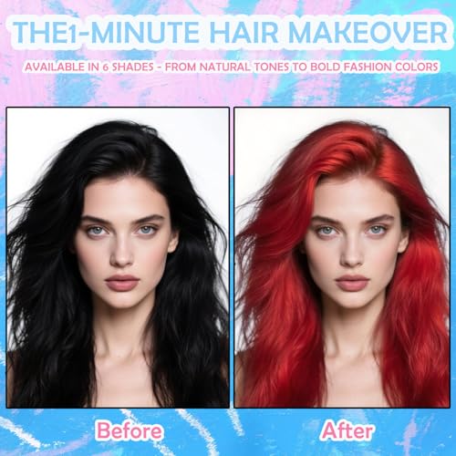 Temporary Hair Color Spray - Washable, 6 Vivid Shades
