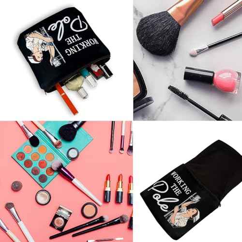 Degpum Working The Pole Nurse Makeup Bag,ER Emergency Room ICU Nurse Gift for Women,Nurse Accessories for Work,Nurse Graduation Gift,Nurse Tote Bag RN Nursing Bag for Work