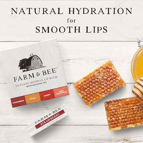 Natural Lip Balm Variety Pack, 4 Flavors, Organic Ingredients, Moisturizing, Healing