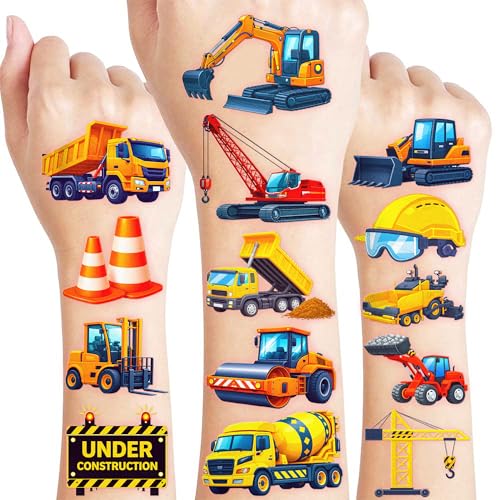 96 Construction Temporary Tattoos for Kids | Trucks & Vehicles