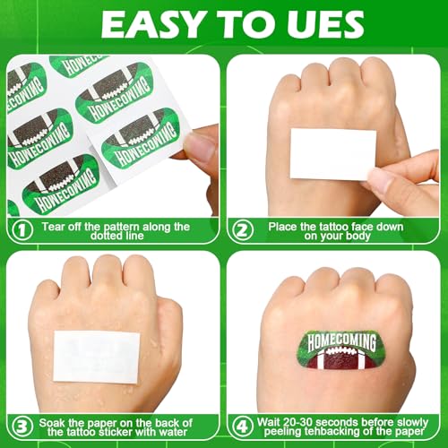240 Homecoming Football Glitter Temporary Tattoos