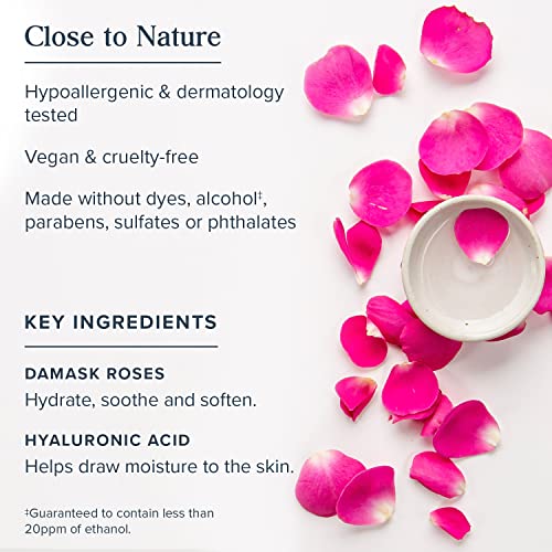 HERITAGE STORE Rosewater Facial Serum, 1% Hyaluronic Acid - Deep Hydration for Dry/Combination Skin Care - Minimizes Look of Fine Lines and Wrinkles, Adds a Natural Glow - Hypoallergenic, Vegan, 2oz