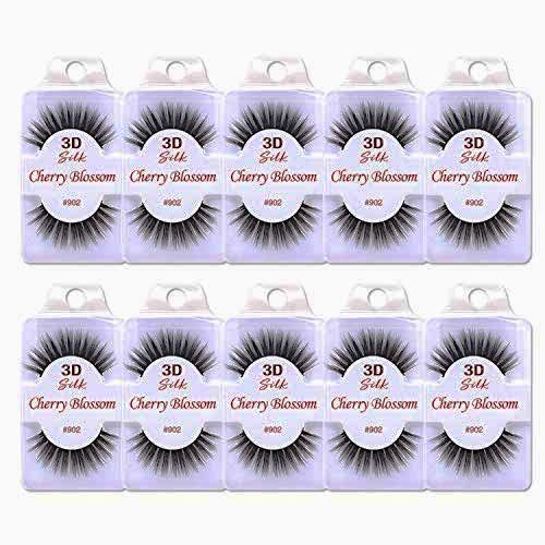 Cherry Blossom 3D Silk Eyelashes #902 - Wispy Voluminous False Lashes