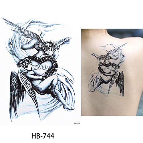 Glaryyears Angel Mermaid Temporary Tattoos for Women Girls, 6-Pack Large Sketch Fake Tattoo Stickers, Long-lasting Realistic Tattoos for Body Arm Back Leg