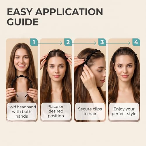 2 Pcs Butterfly Clip Headbands for Women - Non-Slip Hair Accessories