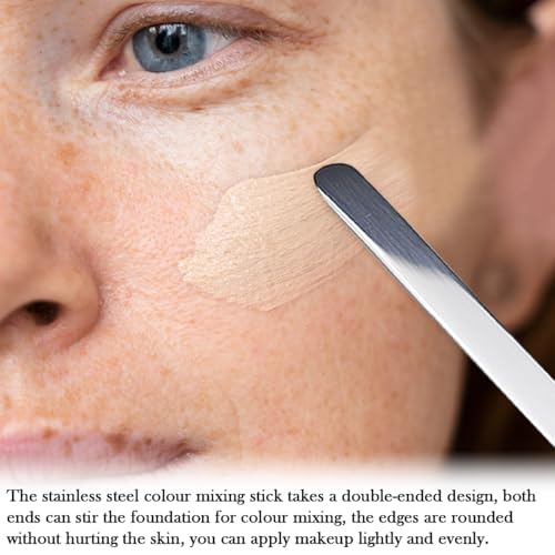 Stainless Steel Makeup Spatula, Double-Head Foundation Applicator (2-Piece)