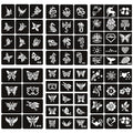 Butterfly Flower Dragon Temporary Tattoo Stencils - 6 Sheets Glitter Henna Tattoo Templates for Women, Boys, and Girls Body Art
