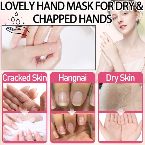 Hydrating Hand Mask Gift Set for Dry Cracked Hands - 6 Pack Moisturizing Gloves