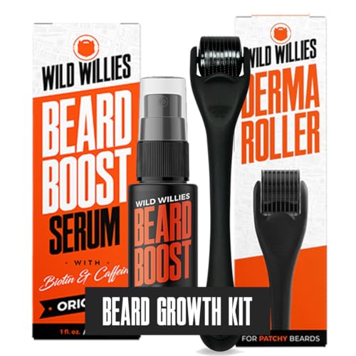 Wild Willies Beard Growth Kit with 0.25mm Derma Roller & Serum