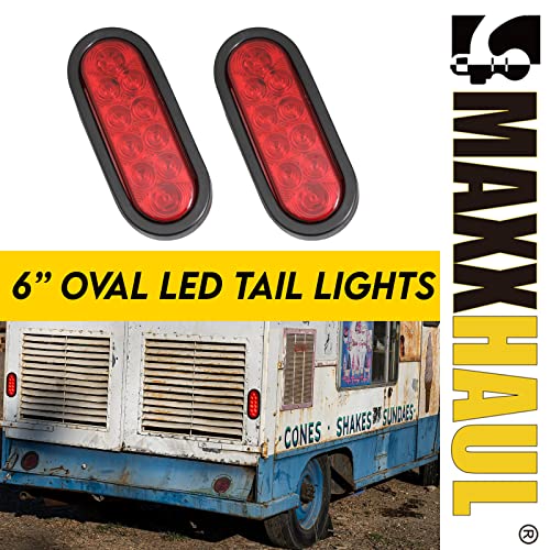 MAXXHAUL 80684 6" LED Submersible Oval LED Stop/Turn Trailer Tail Light, 2 Pack