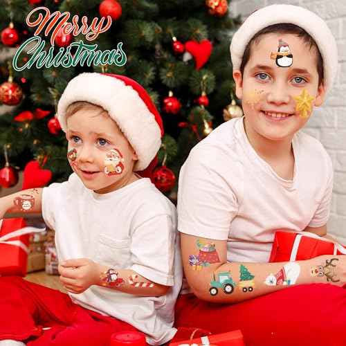 Stocking Stuffers - 160 PCS Christmas Tattoos for Boys Girls | Kids Christmas Gifts Games Crafts Party Favors Decorations for Grandkids- Christmas Sweaters Dress Shirts Outfit for Women Adults