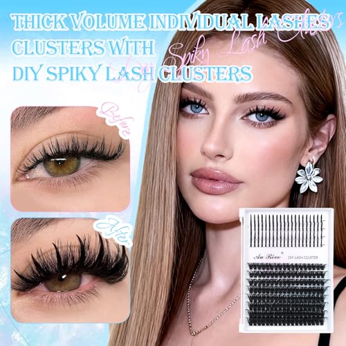 AuReve 12-20mm Spiky & Fluffy Lash Clusters 80D Volume Eyelash Extensions - Mix