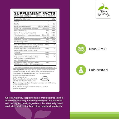Terry Naturally Hair, Skin & Nail Essentials Daily Supplement - 60 Capsules