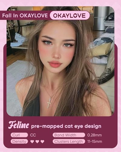 OKAYLOVE Feline Lash Clusters 11-15mm CC Curl Cat Eye