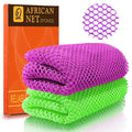 African Net Sponge 2-Pieces - Authentic Exfoliating Back Scrubber for Shower & Bath