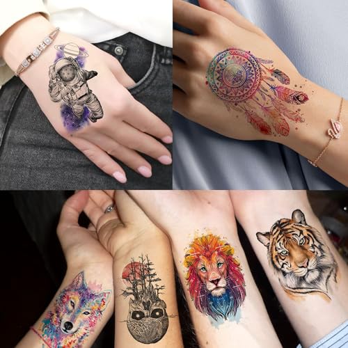 SHELYEXIEN 69 Sheets Watercolor Rose Temporary Tattoos for Adults