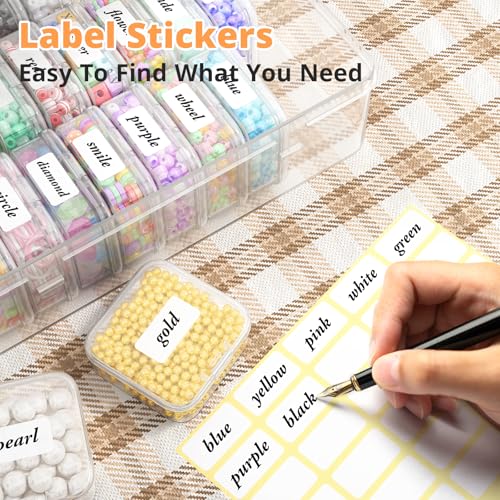 Mathtoxyz Bead Organizer Box, 30Pcs Small Beads Organizers and