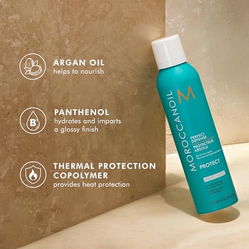 Moroccanoil Perfect Defense Heat Protectant Spray 6oz - Argan Oil Infused, Lightweight Hair Shield