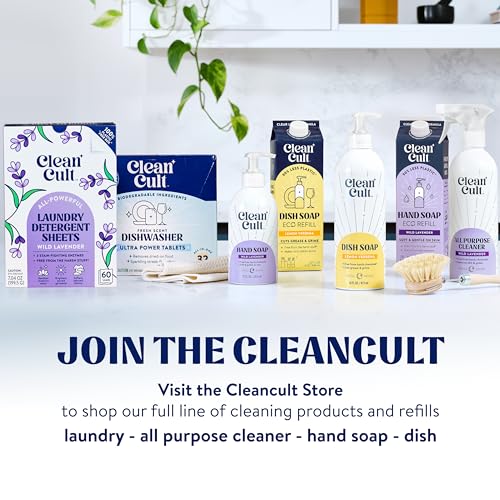 Cleancult Liquid Hand Soap Refill - Wild Lavender - Moisturizes Dry & Sensitive Skin - Made with Aloe Vera & Lavender Essential Oils - Eco Friendly - Paper-Based Packaging - 32 oz/1 Pack