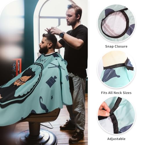 Professional Waterproof Hair Cutting Cape with Neck Duster Brush