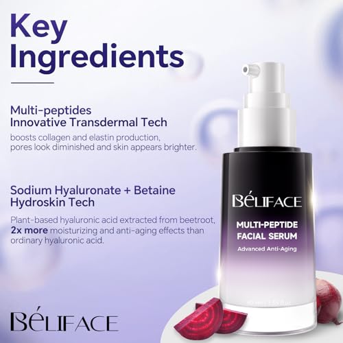 6X Peptides Face Serum for Skin Care, Hyaluronic Acid Serum for Face Anti Aging, Collagen Booster Frankly Closer Pore Reducing Serum for Fine Lines and Wrinkles, Lighten Dark Spots (1.35 Fl Oz)