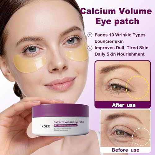 Calcium Anti-Aging Skincare Bundle with Cream, Serum, Eye Patches & Balm Stick